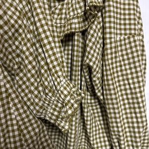 DOEN Plaid Print Neck Blouse